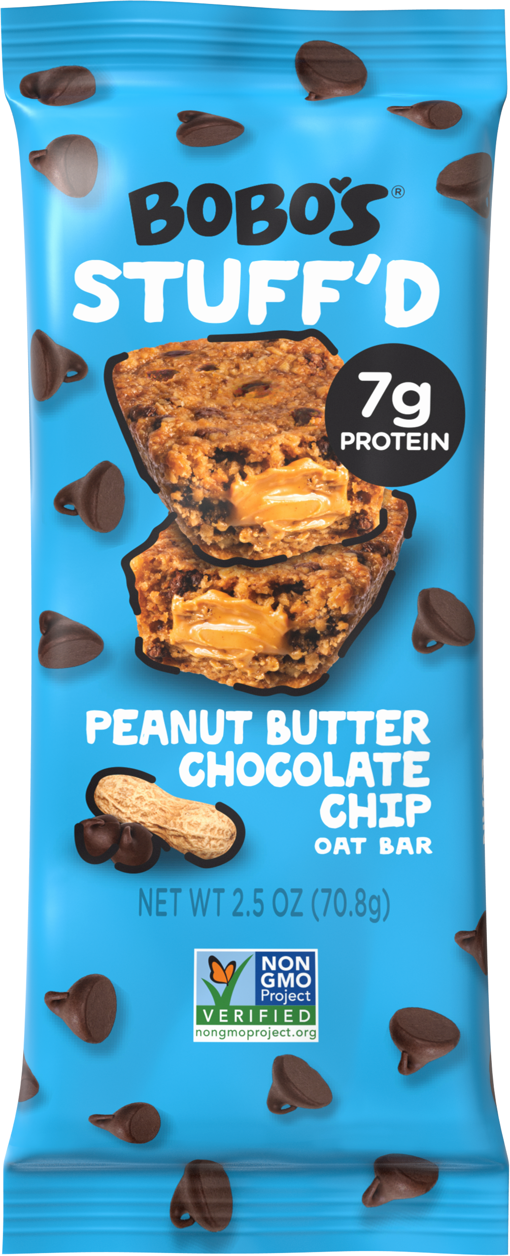 Bobo's Oat Bars Gluten Free-Vegan Chocolate Chip Peanut Butter Filled Bar-2.5 oz.-12/Box-4/Case