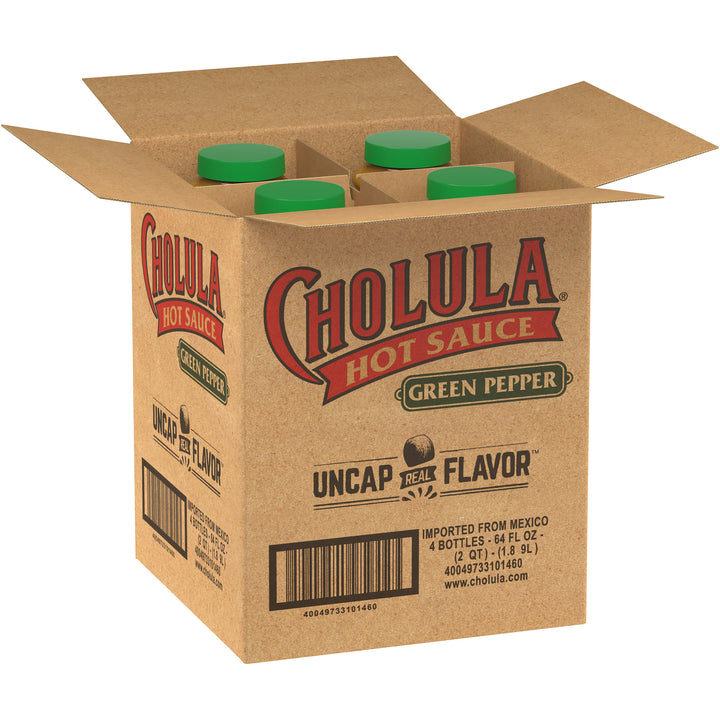 Cholula Green Pepper Hot Sauce Bottle-64 fl oz.-4/Case