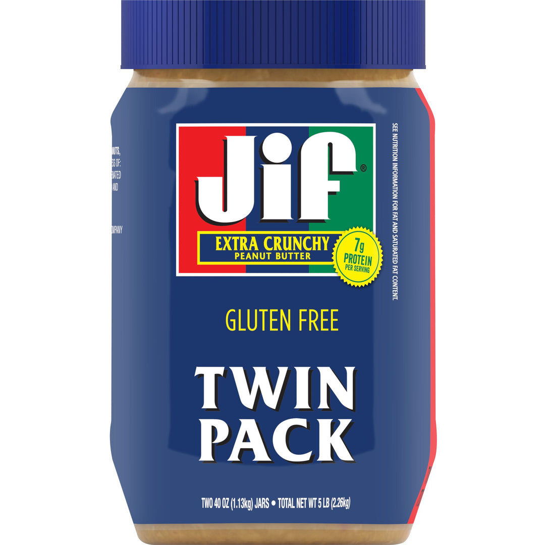 Jif Peanut Butter Crunchy Twin Pack-40 oz.-2/Box-4/Case