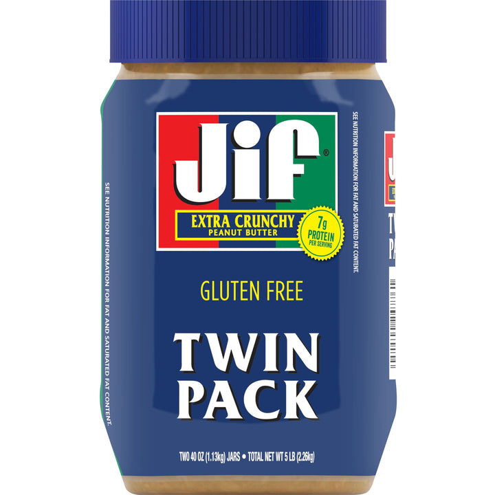 Jif Peanut Butter Crunchy Twin Pack-40 oz.-2/Box-4/Case