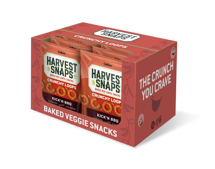 Harvest Snaps Red Lentil Crunchy Loops Kickn Bbq-2.5 oz.-12/Case