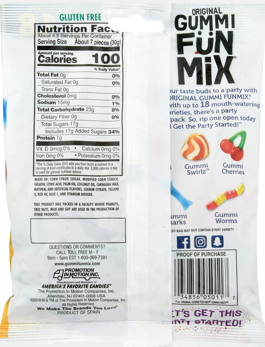 Promotion In Motion Fun Mix Party Gummy Candy-5 oz.-12/Case