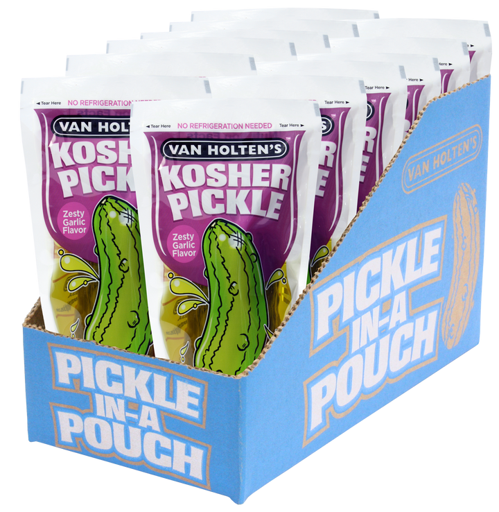 Van Holten's Large Garlic Pickle Whole Single Serve Pouch-1 Each-12/Case