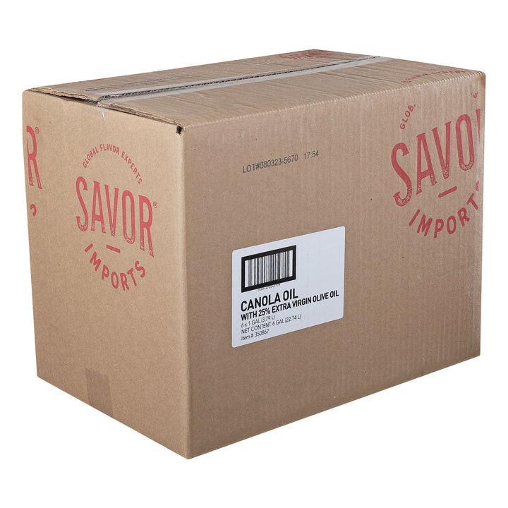 Savor Imports Canola Oil With Extra Virgin Olive Oil-75/25--1 Gallon-6/Case