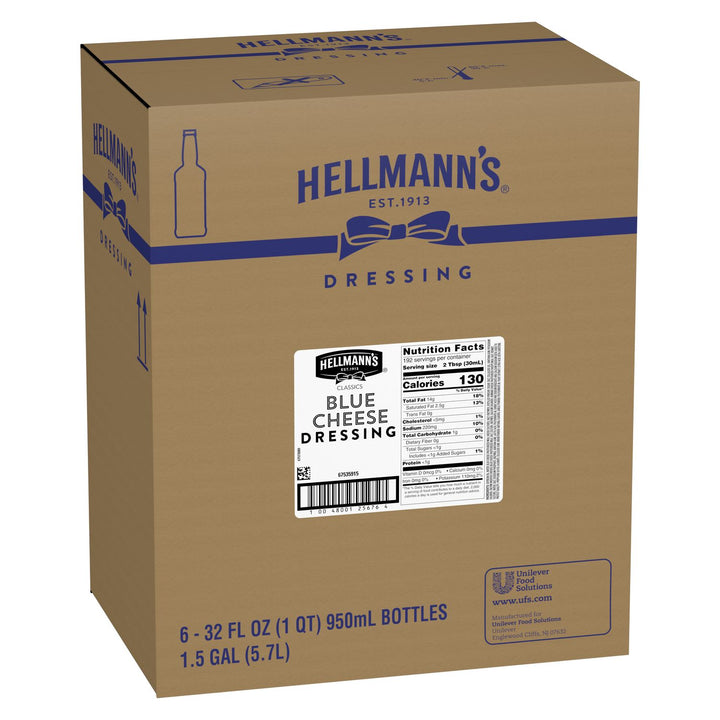 Hellmann's Classics Blue Cheese Salad Bar Dressing Bottle-32 fl oz.-6/Case