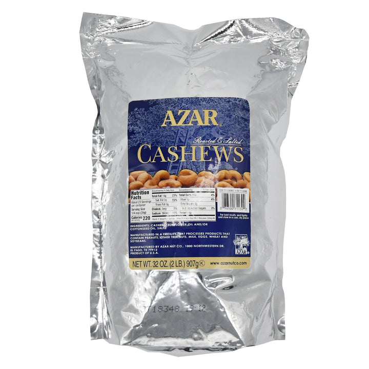 Azar Whole Oil Roasted Salted Cashew-2 lb.-3/Case