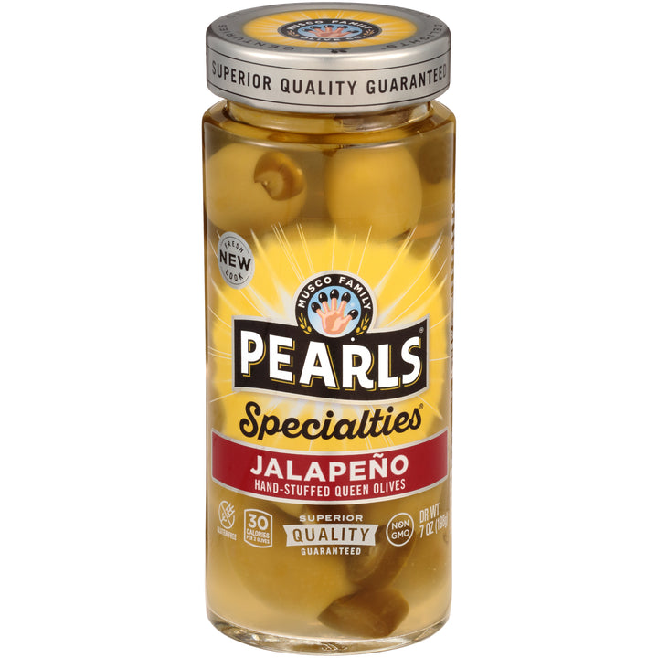 Pearls Jalapeno Stuffed Queen Olives Jar-7 oz.-6/Case