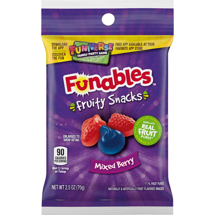 Fruity Snacks Funables Mixed Berry-2.5 oz.-48/Case