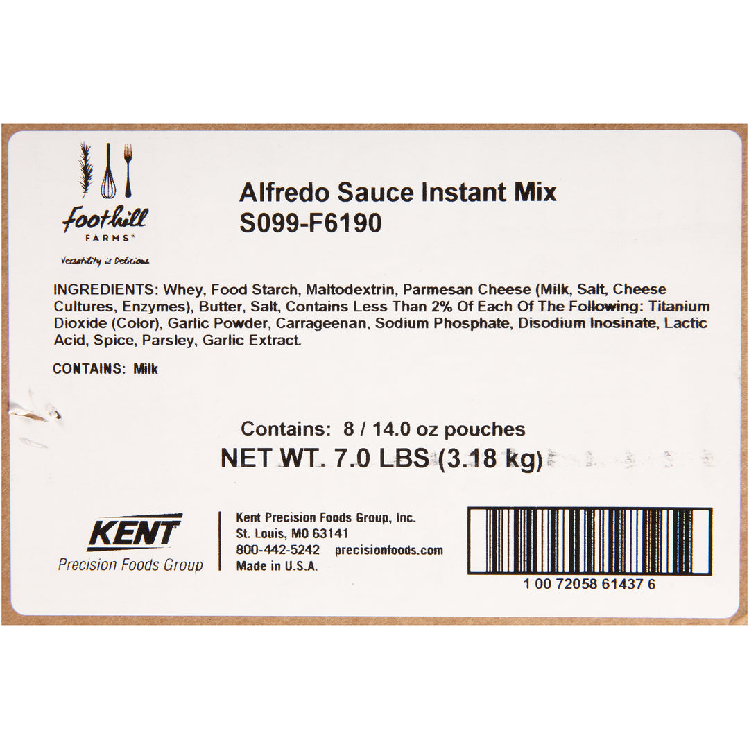 Foothill Farms Instant Reduced Sodium Alfredo Sauce Mix 8/14 Oz.