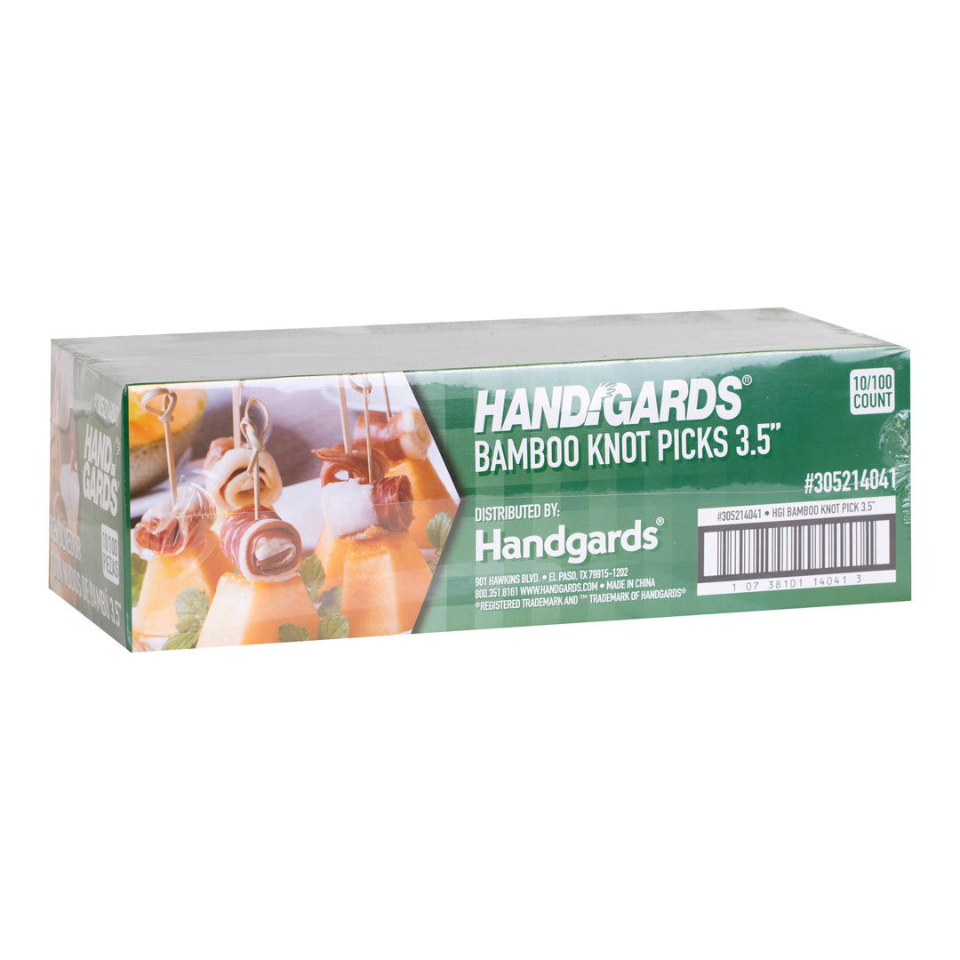 Handgards 3.5 Inch Knot Bamboo Wood Pick-100 Each-100/Box-10/Case