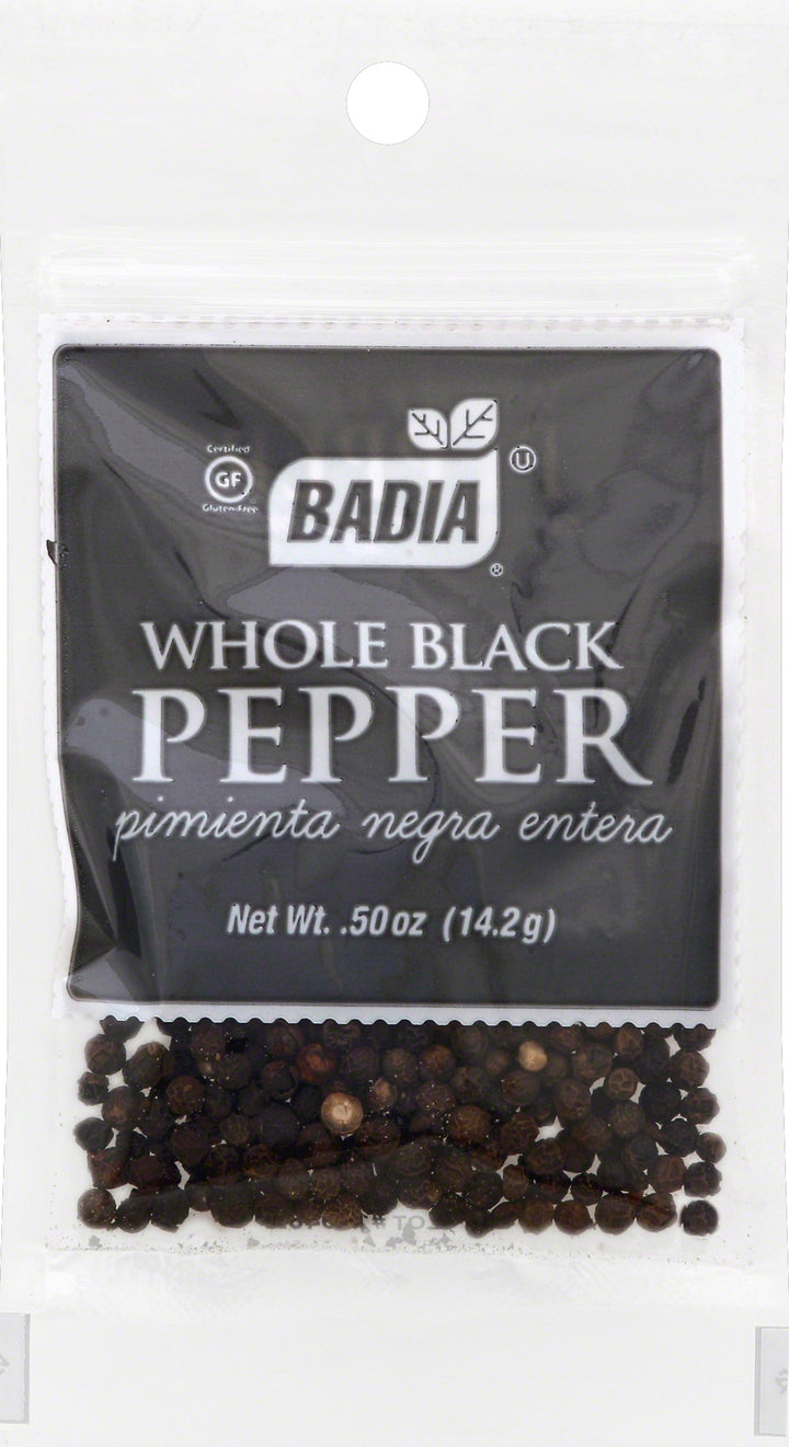 Badia Whole Black Pepper-0.5 oz.-12/Box-48/Case