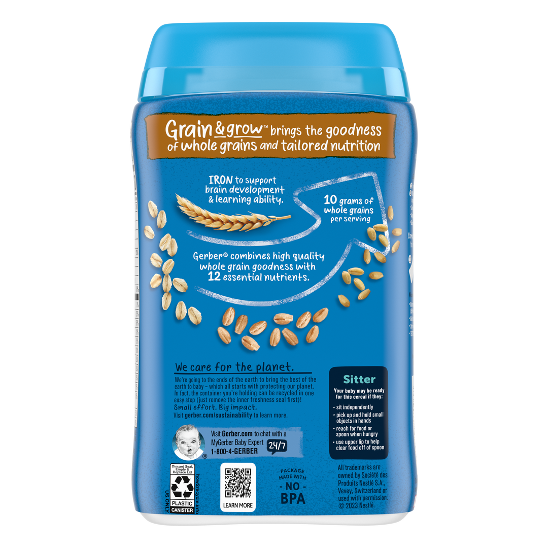 Gerber Grain & Grow Non-Gmo Multi Grain Cereal Baby Food Carton With Iron-8 oz.-3/Box-2/Case