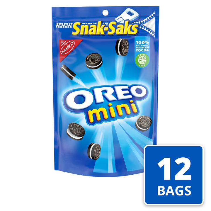 Oreo Minis Lunchbox Cookies Snak Saks-8 oz.-12/Case