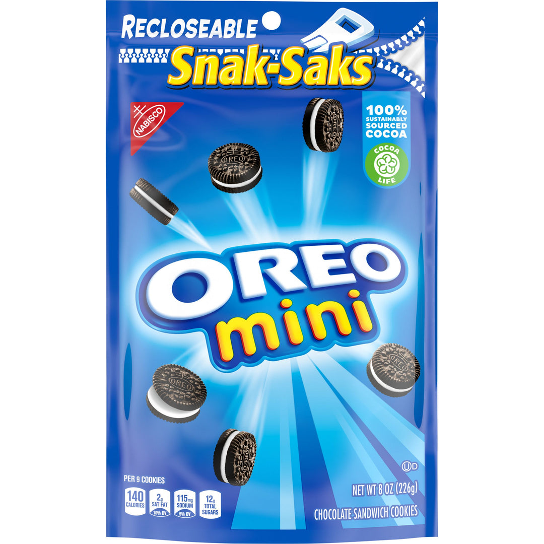 Oreo Minis Lunchbox Cookies Snak Saks-8 oz.-12/Case
