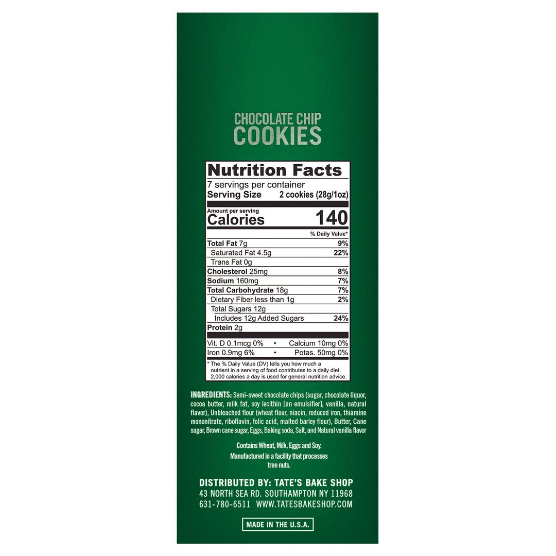 Tate's Bake Shop Chocolate Chip Cookies-7 oz.-6/Case