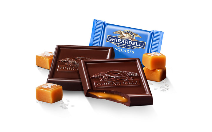 Ghirardelli Dark Chocolate Sea Salt Caramel Squares-0.53 oz.-55/Box-12/Case