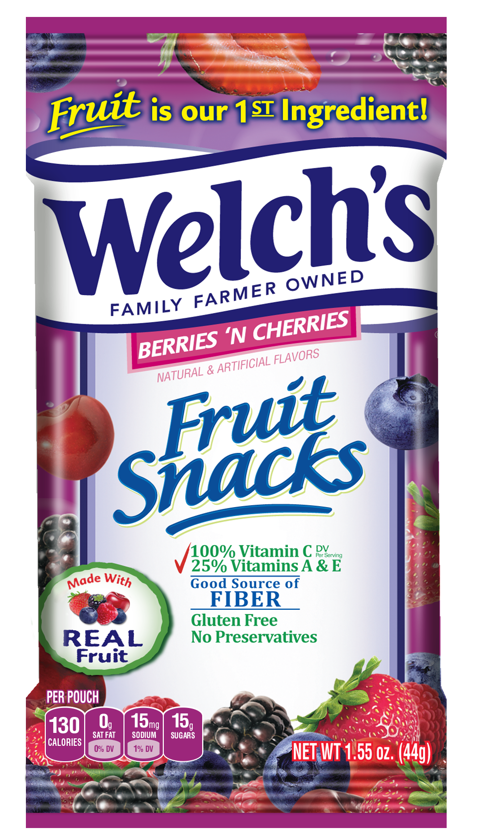 Welch's School Compliant Berries & Cherries Fruit Snacks-1.55 oz.-144/Case