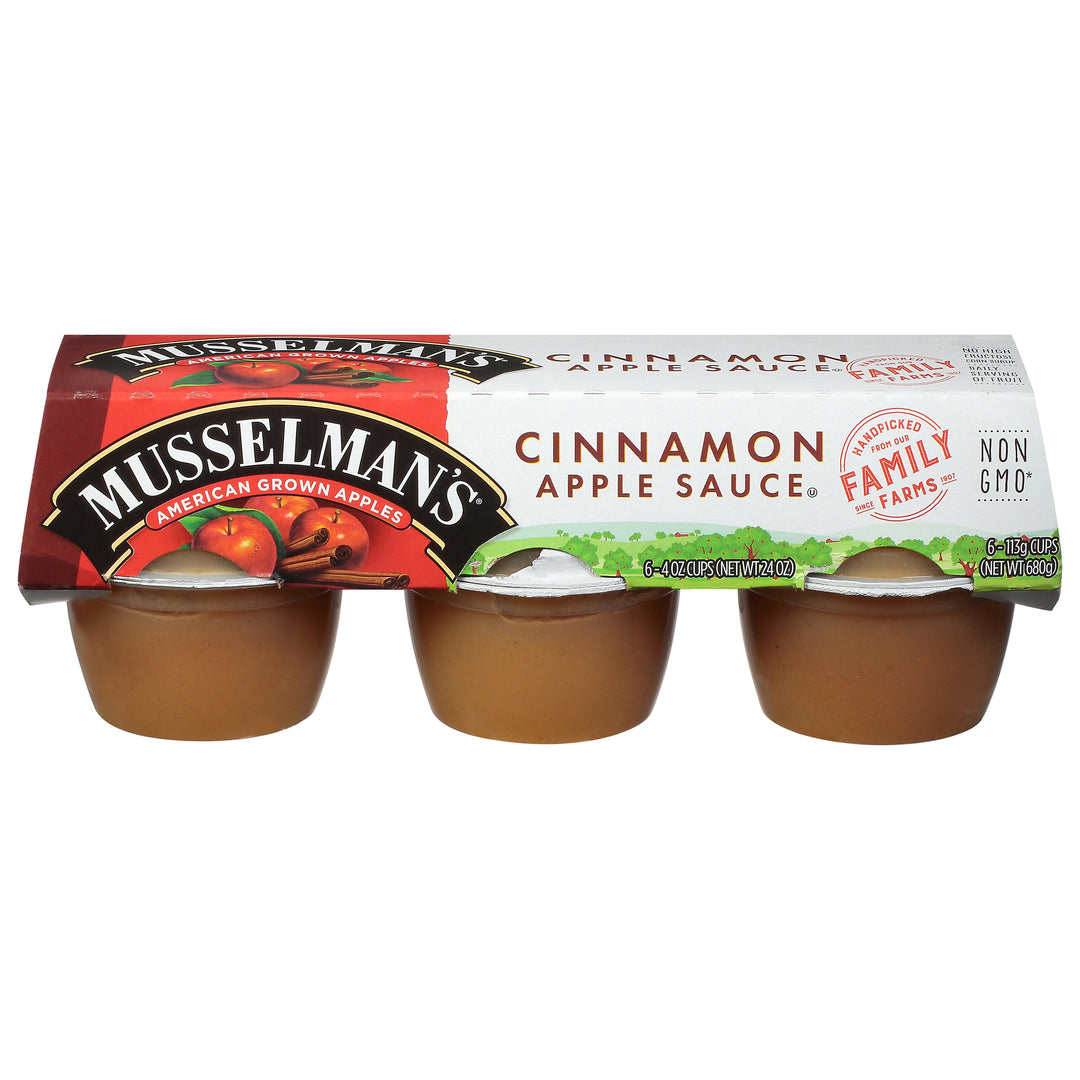 Musselman's Applesauce Cinnamon Sweetened-4 oz.-6/Box-12/Case