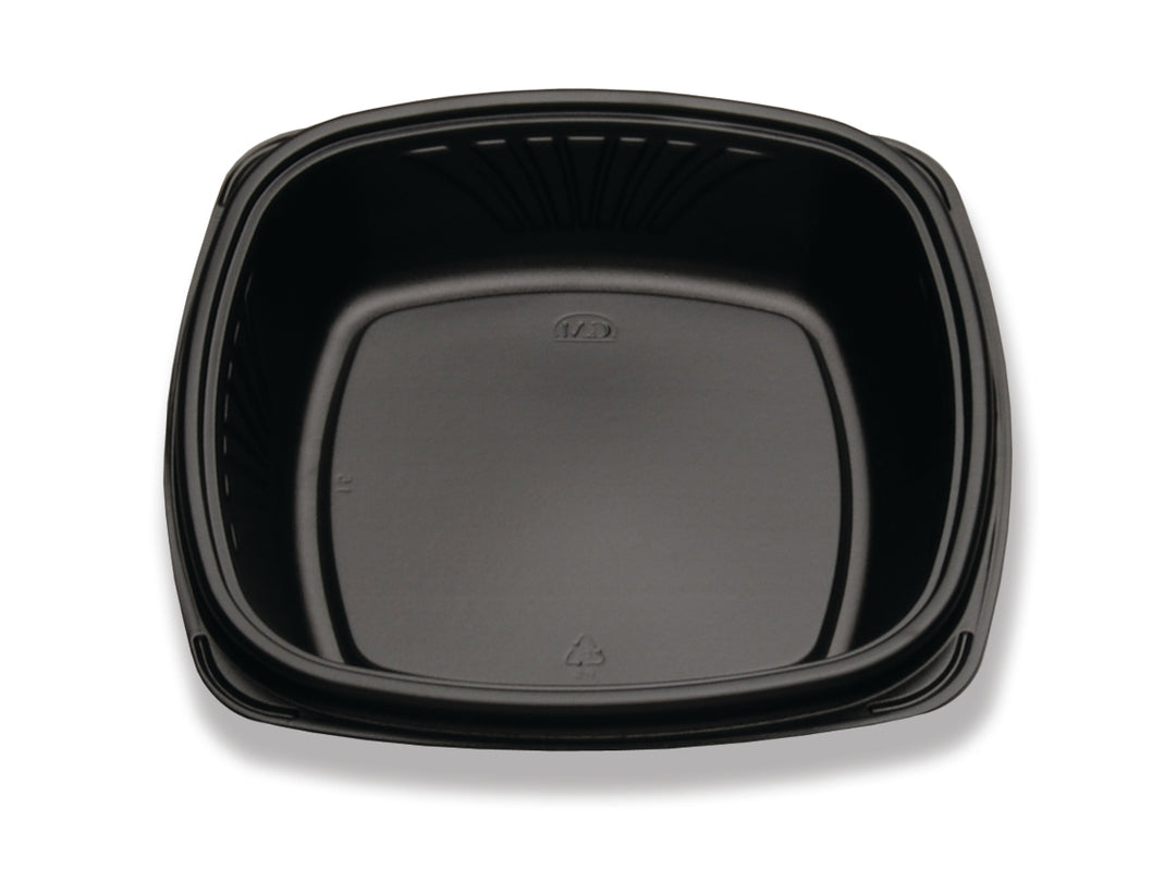 D & W Fine Pack Forum 9" Black-Deep-Square Base Container-75 Each-75/Box-4/Case