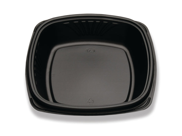 D & W Fine Pack Forum 9" Black-Deep-Square Base Container-75 Each-75/Box-4/Case