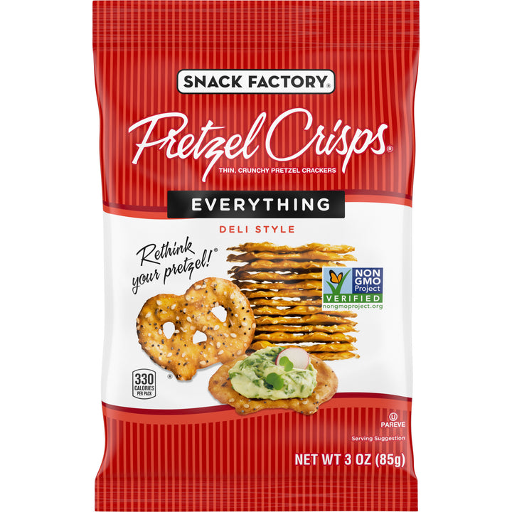 Snack Factory Pretzel Crisps Everything-3 oz.-8/Case