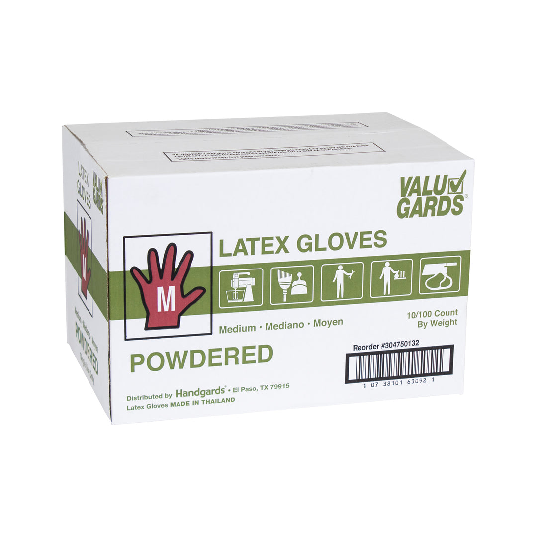 Valugards Latex Powdered Medium Glove-100 Each-100/Box-10/Case