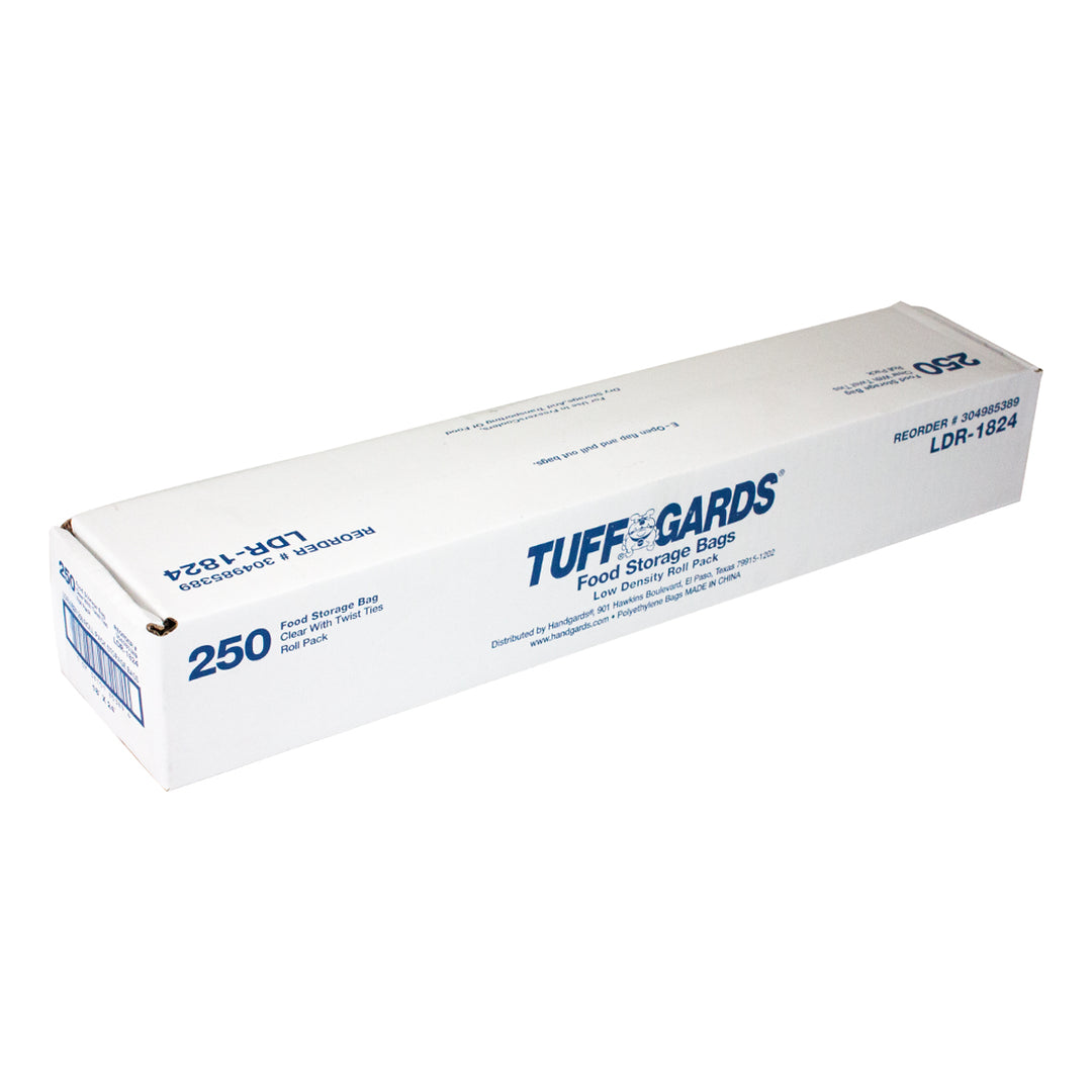 Tuffgards 18 Inch X 24 Inch Low Density Roll Pack Food Storage Bag-250 Each-250/Box-1/Case