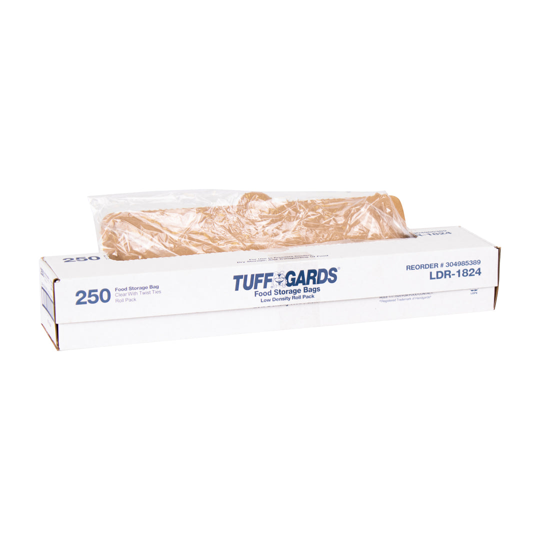 Tuffgards 18 Inch X 24 Inch Low Density Roll Pack Food Storage Bag-250 Each-250/Box-1/Case