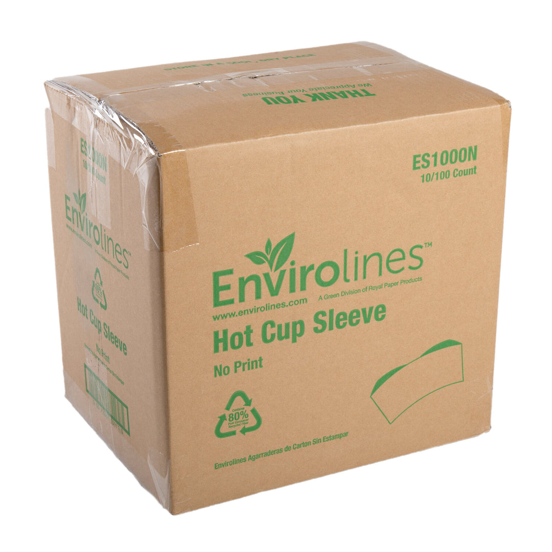 Royal Envirolines Kraft No Print Hot Cup Sleeve-100 Each-10/Case