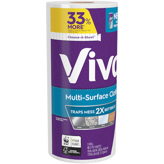 Viva Multi-Surface Cloth Big Roll-83 Count-24/Case