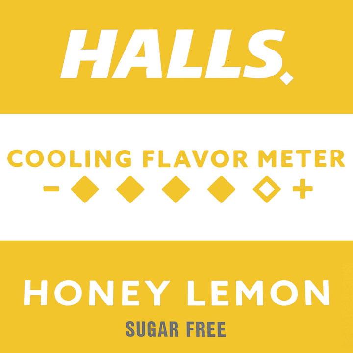 Halls Sugar Free Menthol Lyptus Honey Lemon Cough Drops-25 Count-12/Box-4/Case