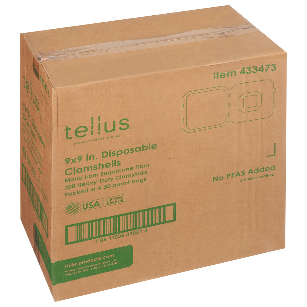 Tellus 9" X 9" Clamshell-50 Each-4/Case
