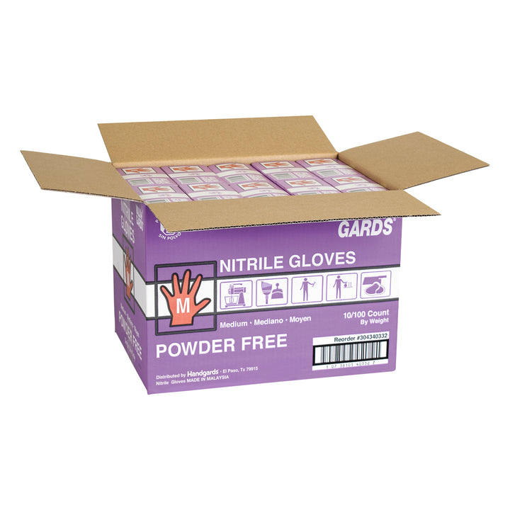 Valugards Nitrile Powder Free Purple Medium Glove-100 Each-100/Box-10/Case