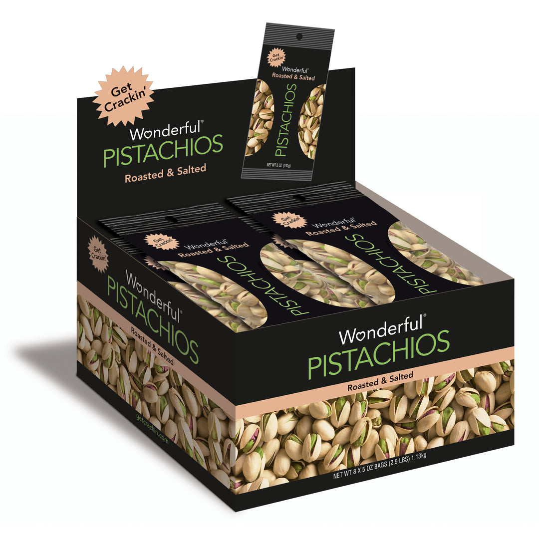 Wonderful Pistachios Roasted & Salted Pistachio-5 oz.-8/Box-3/Case