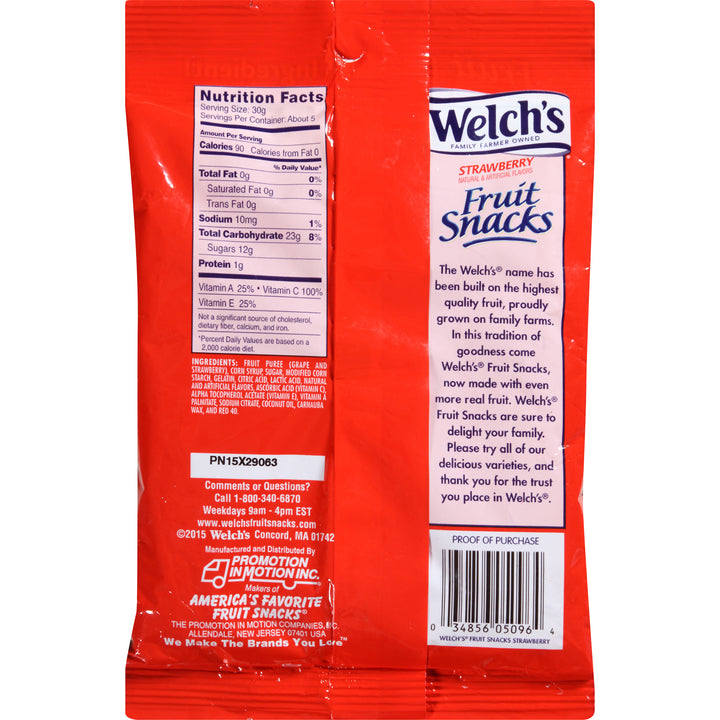 Welch's Strawberry Fruit Snacks-5 oz.-12/Case