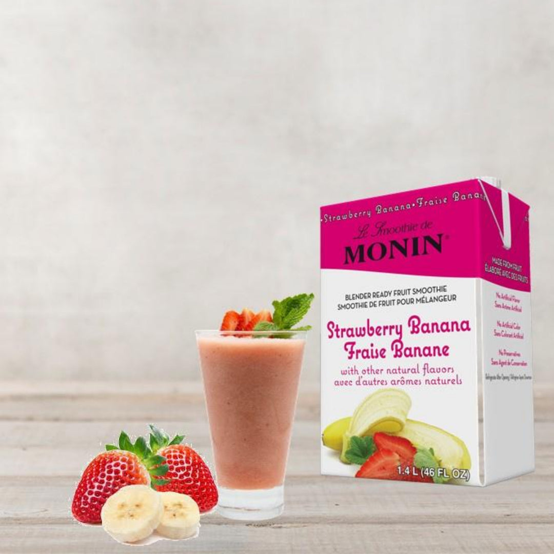 Monin Strawberry Banana Smoothie-46 fl oz.s-1/Box-6/Case