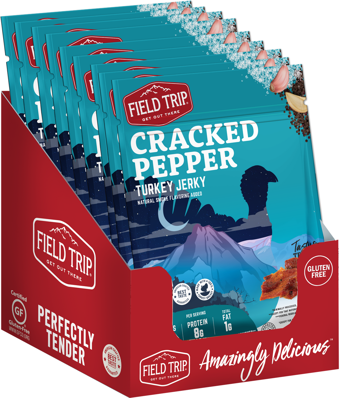 Field Trip Jerky Turkey Cracked Pepper-2.2 oz.-9/Case