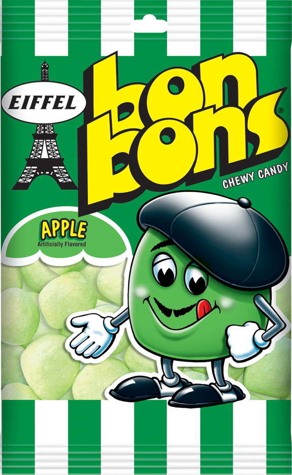 Eiffel Bonbons Apple Peg Bag-4 oz.-12/Case
