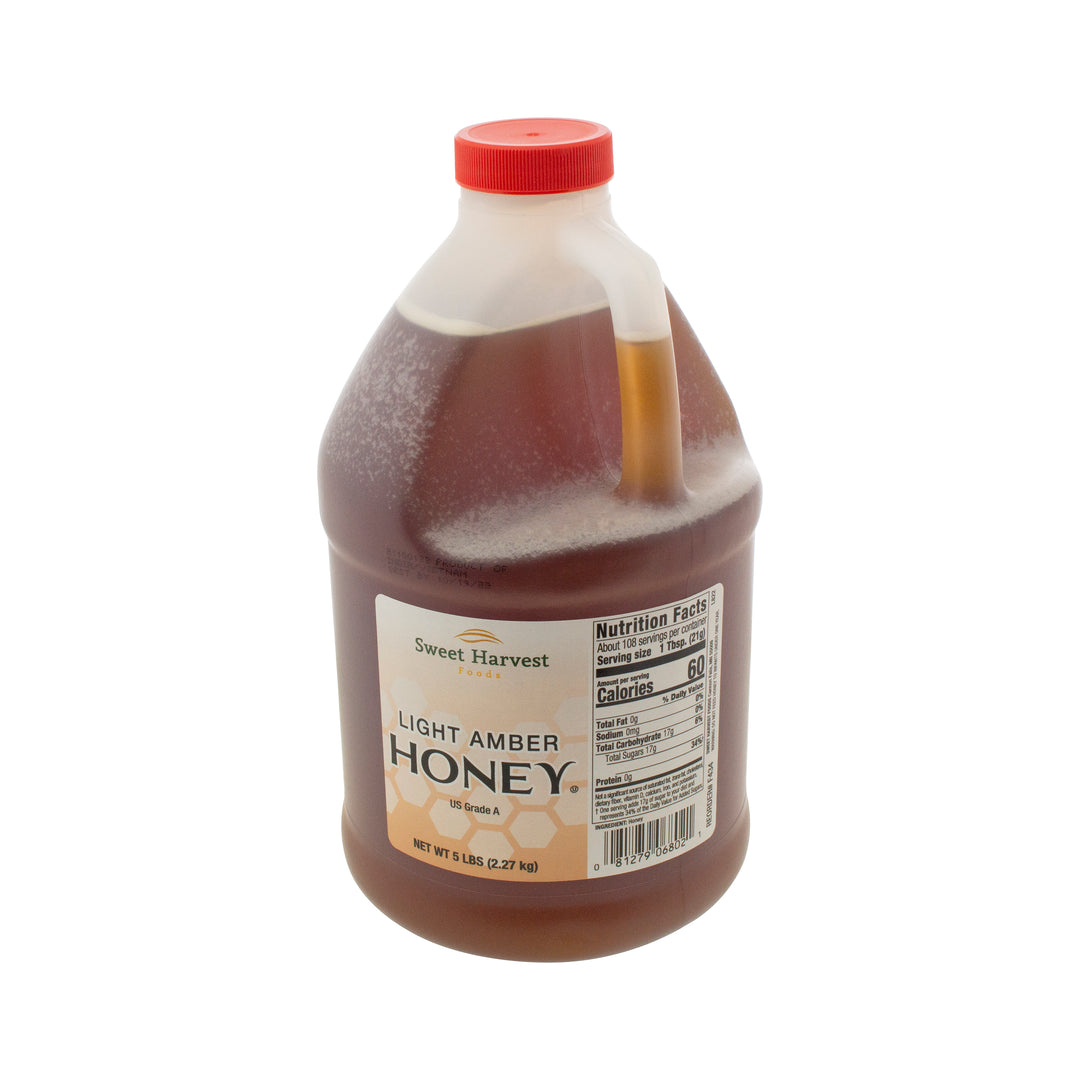 Natural American Foods Light Amber Honey Bulk-5 lb.-6/Case
