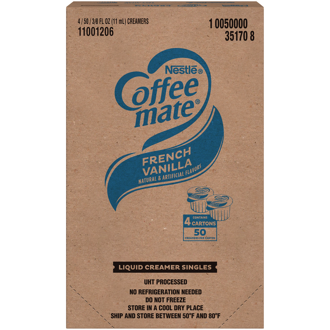 Coffee-Mate French Vanilla Single Serve Liquid Creamer-18.75 fl oz.-4/Case