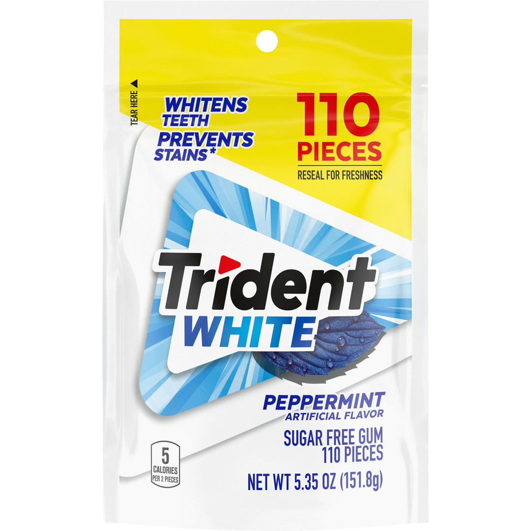 Trident Gum White Peppermint Sugar Free-110 Count-4/Box-4/Case