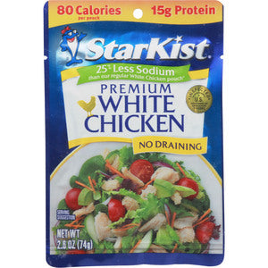 Starkist 25% Less Sodium White Chicken Pouch-2.6 oz.-12/Case