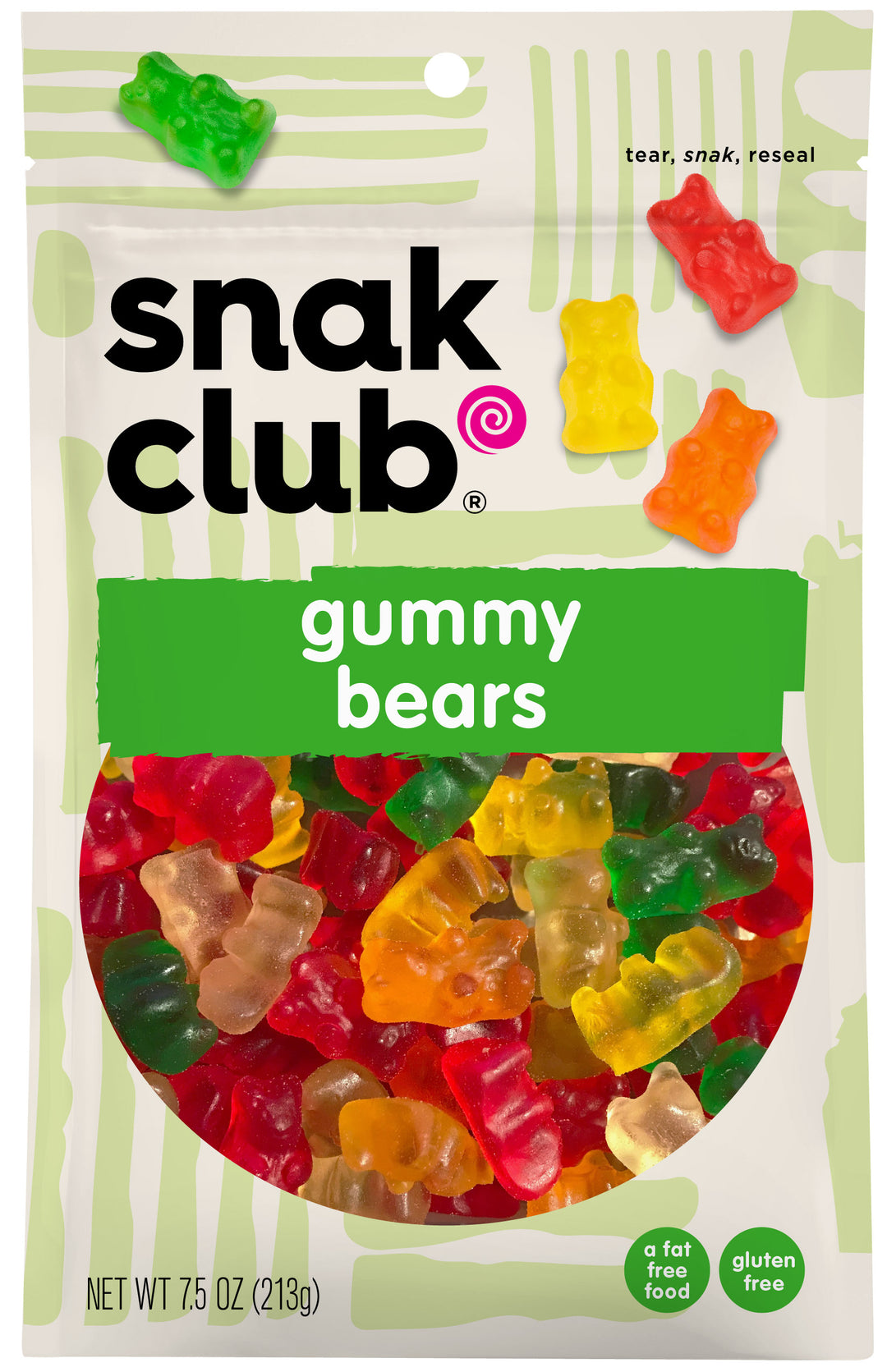 Snak Club Century Snacks Gummy Bears-7.5 oz.-6/Case