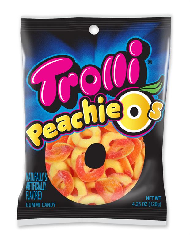 Trolli Peachie O's Gummy Candy-4.25 oz.-12/Case