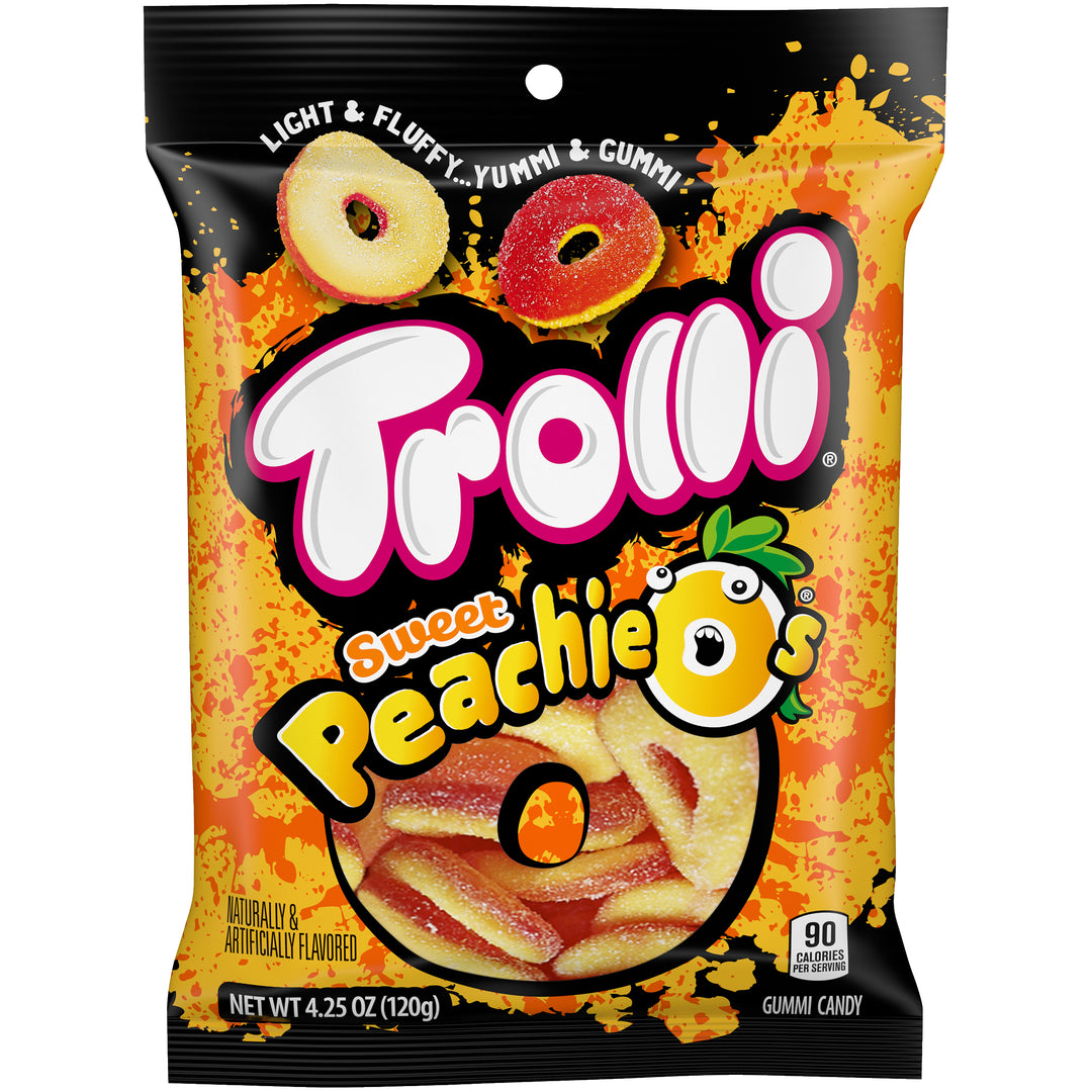 Trolli Peachie O's Gummy Candy-4.25 oz.-12/Case