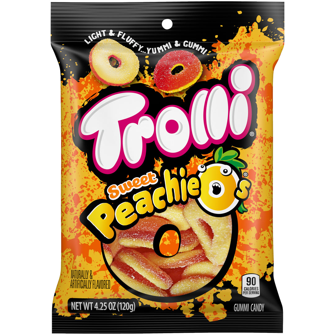 Trolli Peachie O's Gummy Candy-4.25 oz.-12/Case