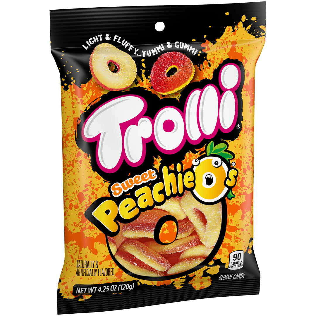 Trolli Peachie O's Gummy Candy-4.25 oz.-12/Case