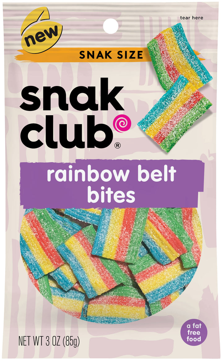 Snak Club Rainbow Belts Bites-3 oz.-12/Case