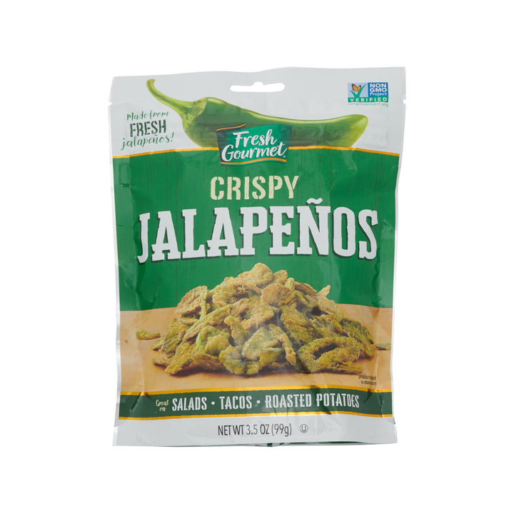 Fresh Gourmet Lightly Salted Crispy Jalapeno Salad Topping Bag-3.5 oz.-12/Case