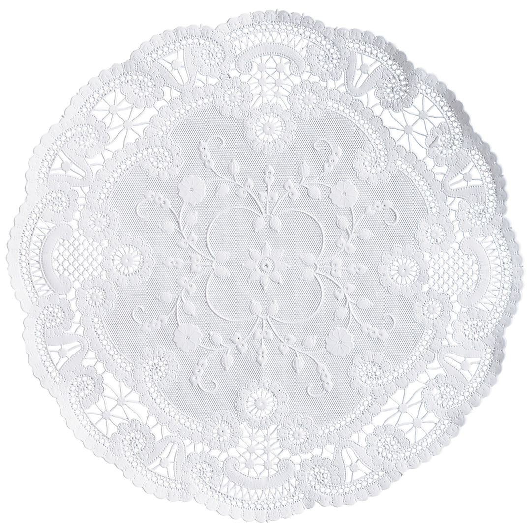 Brooklace Doily White Round French Lace-4 Inch-1000/Case